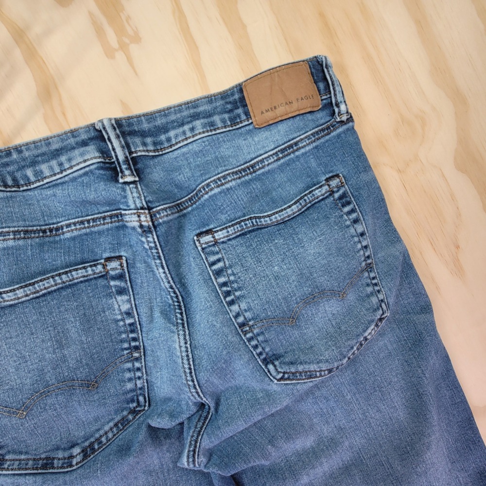 American Eagle Original Bootcut Jeans Mens 34x30 Blue Excellent Airflex+ Stretch - Picture 5 of 6